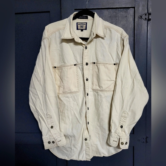 Lee Other - Lee - Mens Relaxed Workwear Button Down Long Sleeve  Shirt, Size L,Off white
